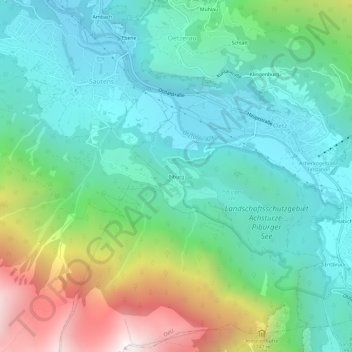 Carte topographique Piburg, altitude, relief