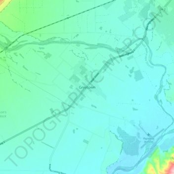 Carte topographique Greytown, altitude, relief
