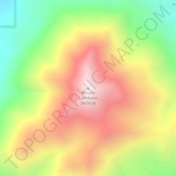 Carte topographique Mount Lamborn, altitude, relief