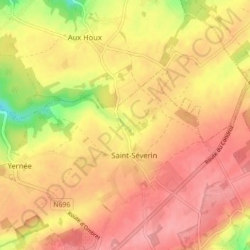 Carte topographique Les Houssales, altitude, relief