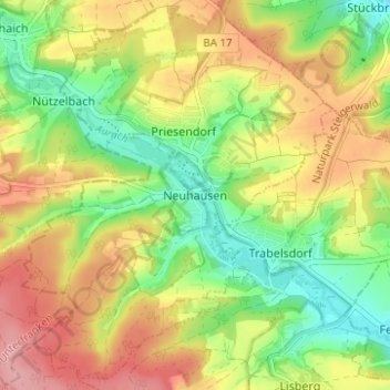 Carte topographique Neuhausen, altitude, relief