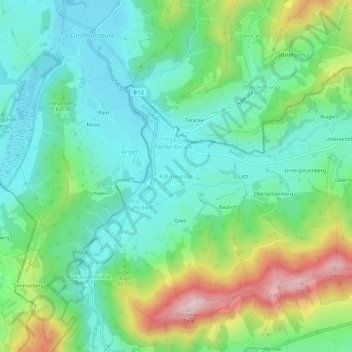 Carte topographique Kleinweiler, altitude, relief