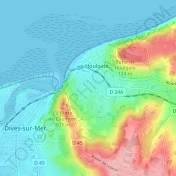 Carte topographique Le Lieu Marot, altitude, relief