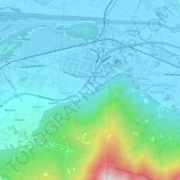 Carte topographique La Torretta, altitude, relief