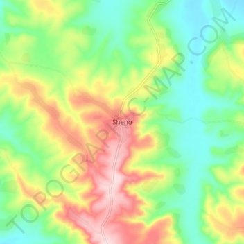 Carte topographique Sheno, altitude, relief