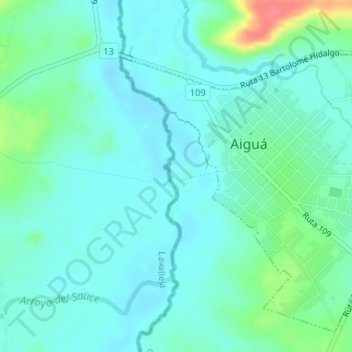 Carte topographique Paso de Cortés, altitude, relief