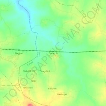 Carte topographique Doranda, altitude, relief