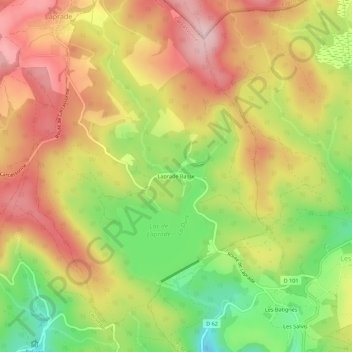 Carte topographique Laprade Basse, altitude, relief