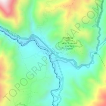 Carte topographique Loboguerrero, altitude, relief