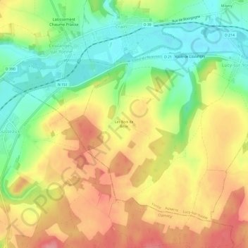 Carte topographique Les Bois de Bèze, altitude, relief