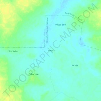 Carte topographique Varão, altitude, relief