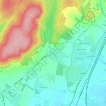 Carte topographique Radon, altitude, relief
