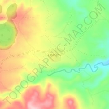Carte topographique Sakaramy, altitude, relief