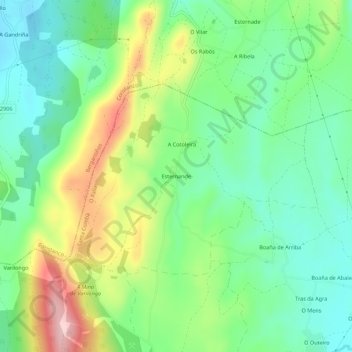 Carte topographique Esternande, altitude, relief