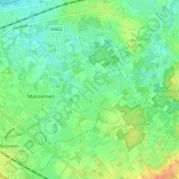 Carte topographique Kortenbos, altitude, relief