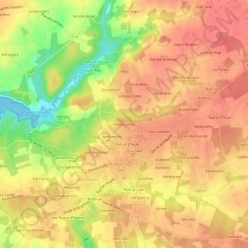 Carte topographique Petites Salles, altitude, relief