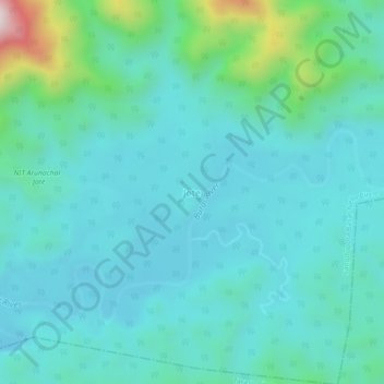 Carte topographique Jote, altitude, relief