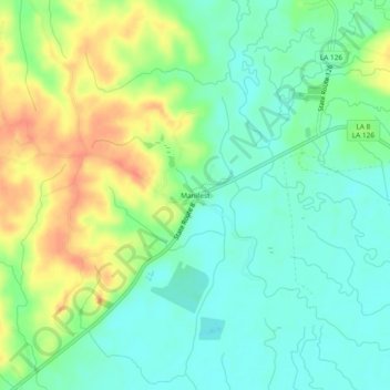 Carte topographique Manifest, altitude, relief