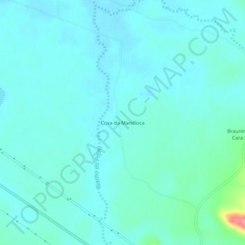 Carte topographique Cova da Mandioca, altitude, relief