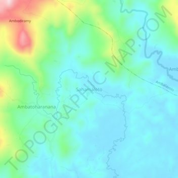 Carte topographique Sahamaloto, altitude, relief