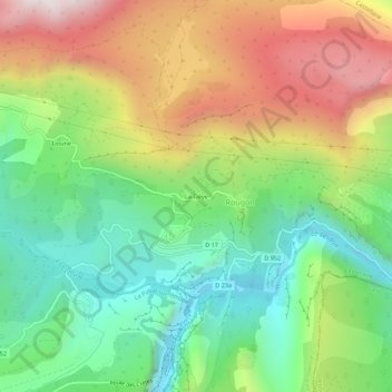 Carte topographique La Tièye, altitude, relief