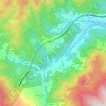 Carte topographique Zarimutz, altitude, relief