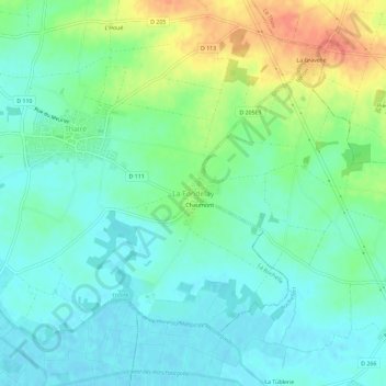 Carte topographique La Fondelay, altitude, relief