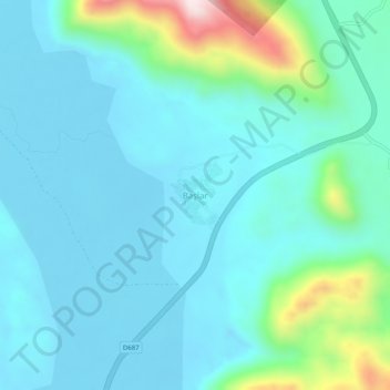 Carte topographique Başlar, altitude, relief