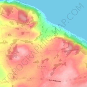 Carte topographique Troentorp, altitude, relief