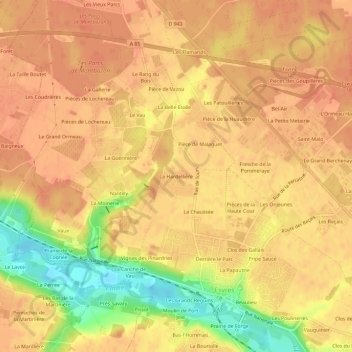 Carte topographique La Hardellière, altitude, relief