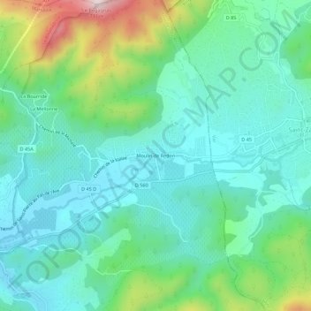 Carte topographique Moulin de Redon, altitude, relief