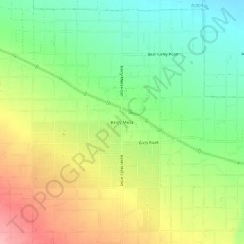 Carte topographique Baldy Mesa, altitude, relief