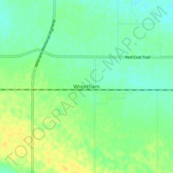 Carte topographique Wrentham, altitude, relief