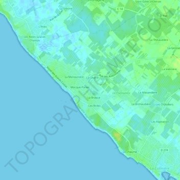 Carte topographique La Biroire, altitude, relief