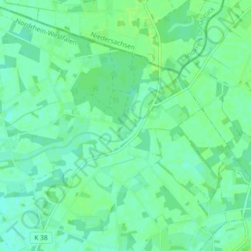 Carte topographique Kloster Vinnenberg, altitude, relief