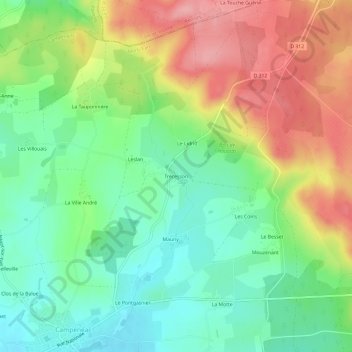 Carte topographique Trécesson, altitude, relief