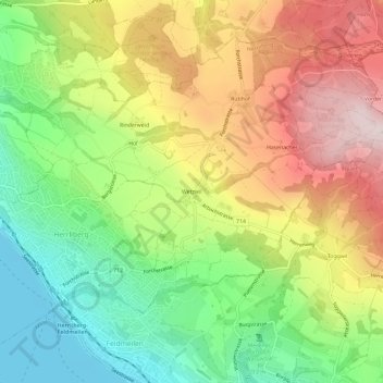 Carte topographique Wetzwil, altitude, relief