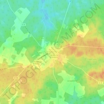 Carte topographique Le Bourg, altitude, relief