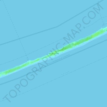 Carte topographique Water Island, altitude, relief