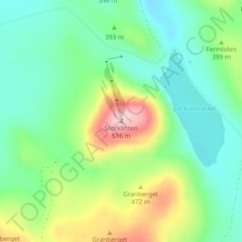Carte topographique Storklinten, altitude, relief
