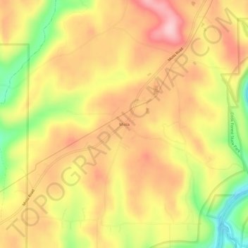 Carte topographique Miola, altitude, relief