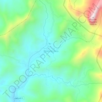 Carte topographique Dom Viçoso, altitude, relief