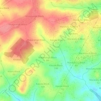 Carte topographique Kano, altitude, relief