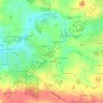 Carte topographique La Gamière, altitude, relief