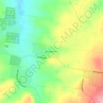 Carte topographique Meringandan, altitude, relief