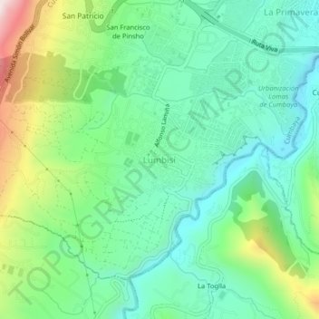 Carte topographique Lumbisí, altitude, relief