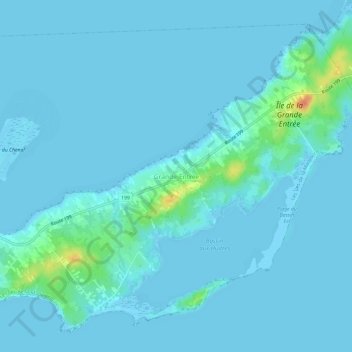 Carte topographique Grande-Entrée, altitude, relief
