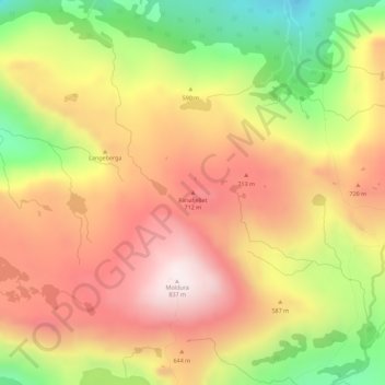 Carte topographique Fanafjellet, altitude, relief