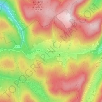 Carte topographique Grand Valtin, altitude, relief