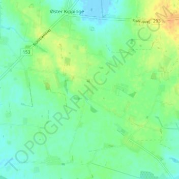 Carte topographique Brarup, altitude, relief